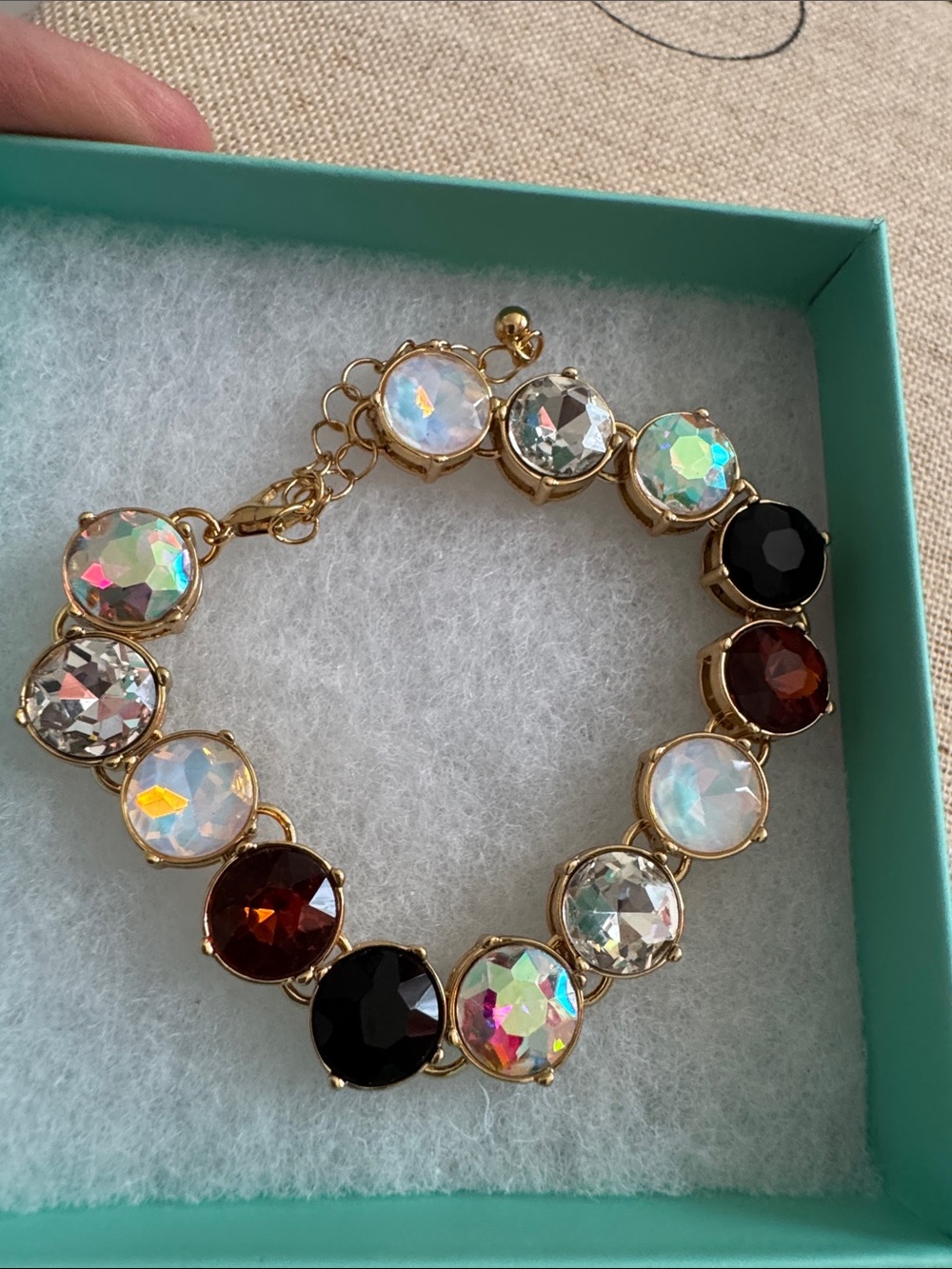 Bloom Sienna Gold Multi-Stone Women's Bracelet Opal, Clear & Amber Accents
